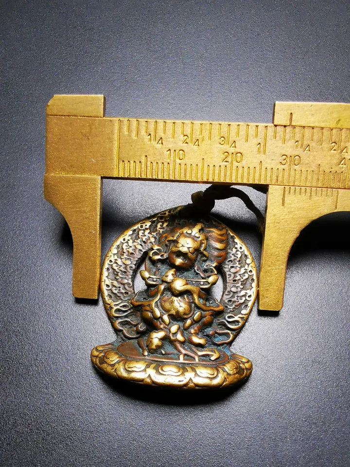 Gandhanra Antique Tibetan Buddhism Amulet Pendant,Panjaranata Mahakala,80 Years Old