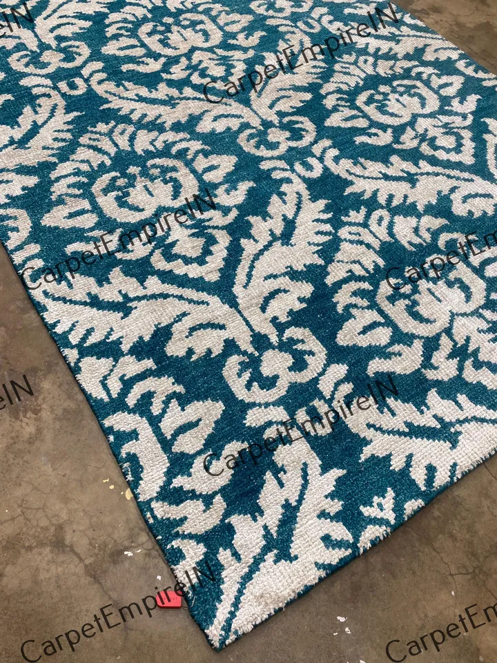 Exquisite Blue Modern Oushak Hand Knotted Rug 4x6, 5x8, 6x9, 8x10, 9x12, 10x14 ft Handmade Rugs for Living Room - Antique Contemporary rug