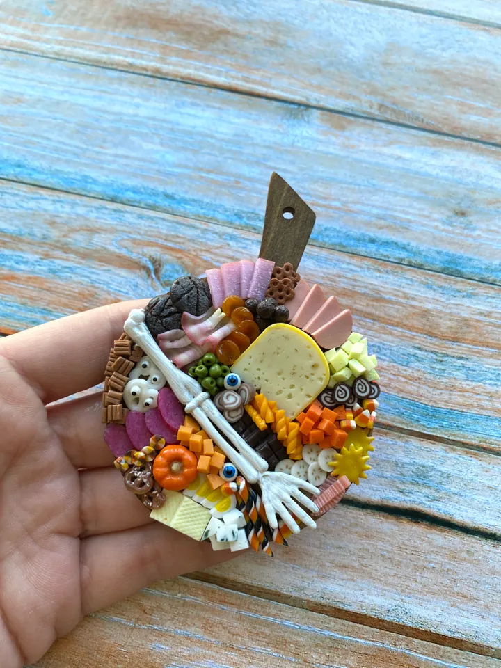 Magnet Miniature Halloween Charcuterie Board with Polymer clay Souvenir
