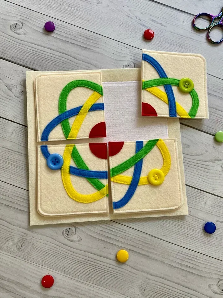 Quiet Book and Montessori toy for baby. A scientific book for children from 1 to 3 years old. Educational book