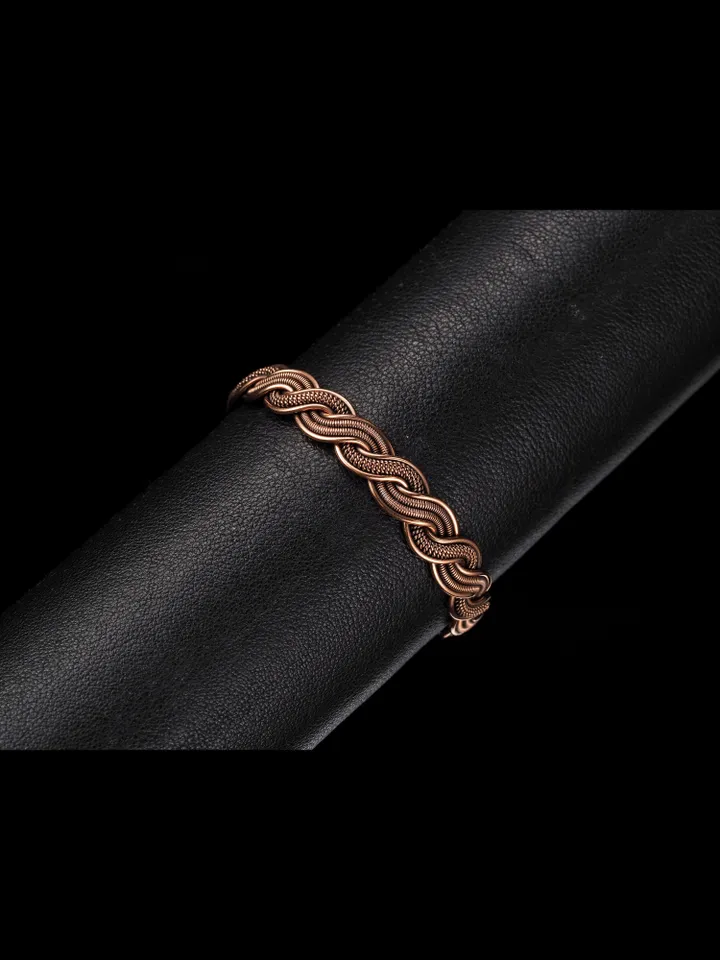 Woven copper wire bracelet Antique style handcrafted copper jewelry Unique gift