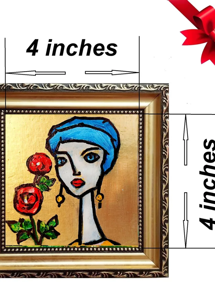 Woman Face Artwork Abstract Portrait Original Art Diverse Woman Portrait Framed Oil Painting Woman Portrait Fine Art Gift by ArtProkopaloSv