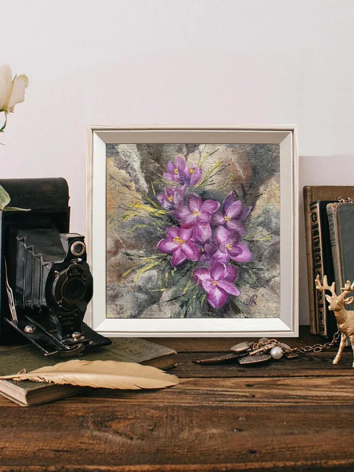 Wildflowers Original Painting Flowers Oil Painting Meadow Wall Art