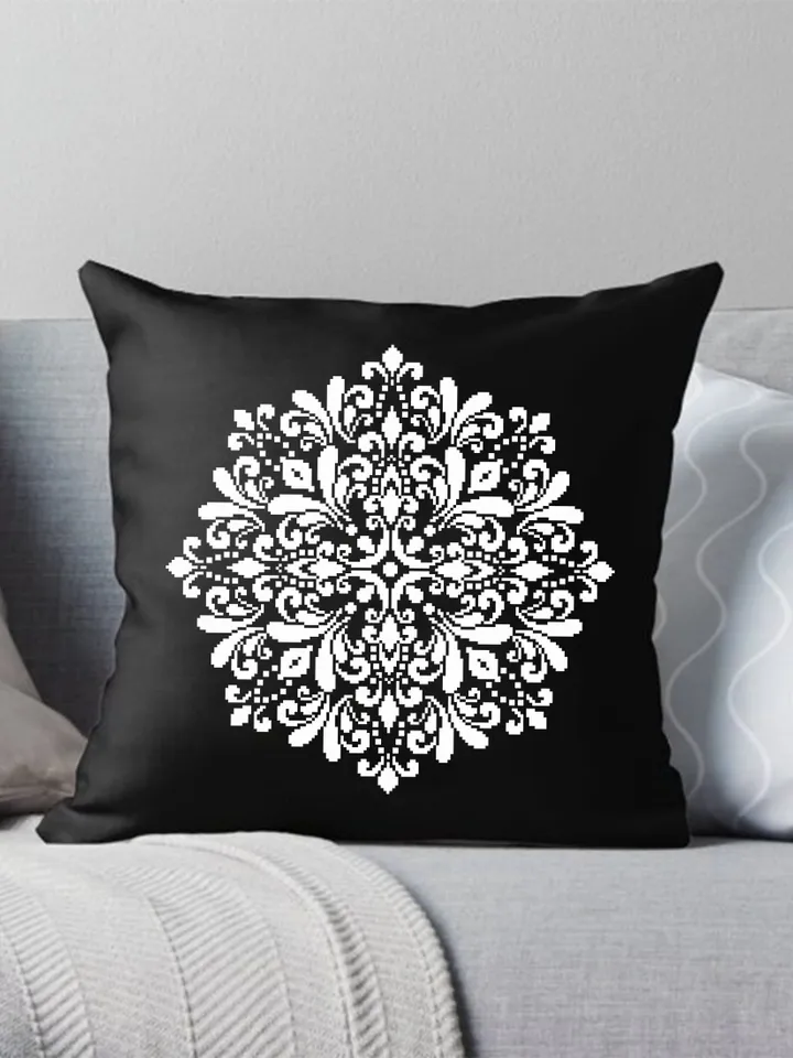 Mandala cross stitch pattern PDF download Monochrome mandala pattern digital PDF, Simple cross stitch chart for beginner, Mandala art #M255