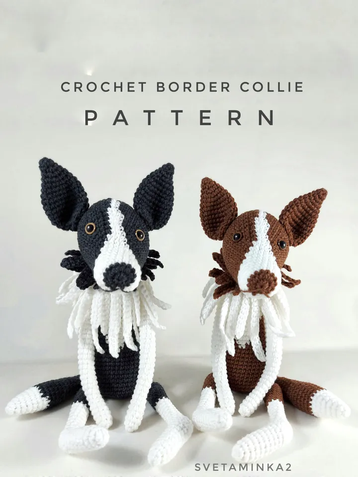 Crochet Border Collie Pattern. Amigurumi Border Collie. Crochet Dog. Amigurumi Dog. Digital Download. PDF.