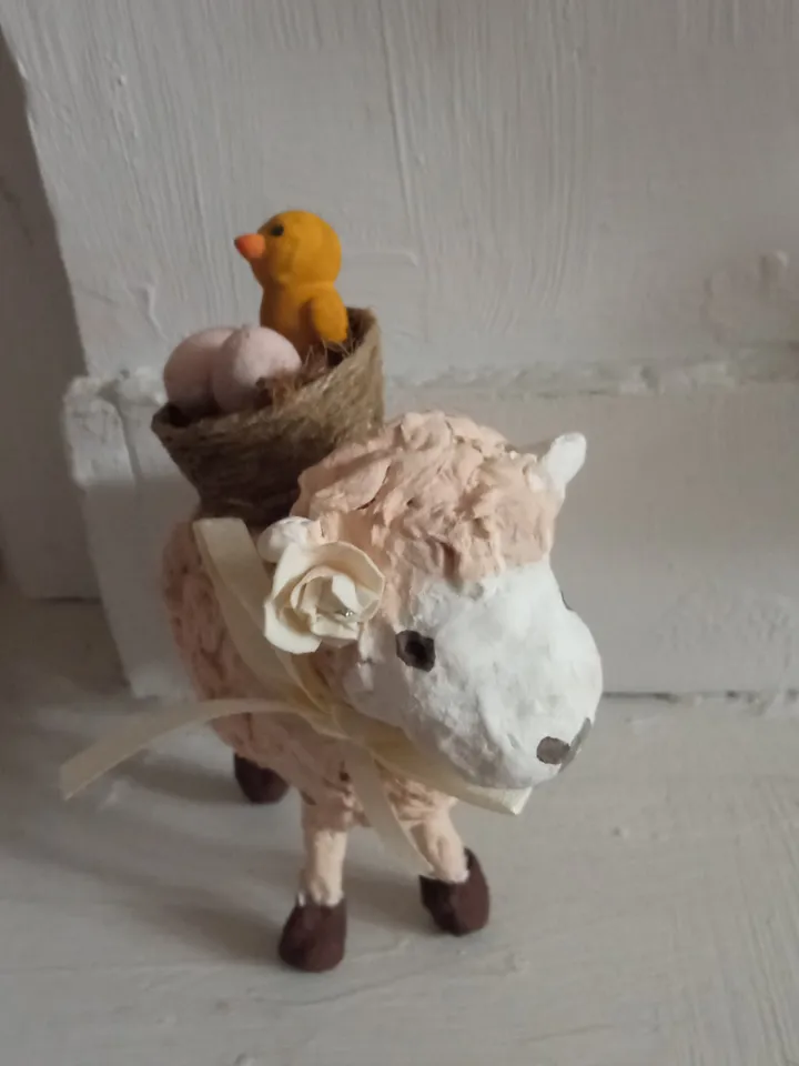 Easter sheepwith basket handmade/Easter decor/Easter decoration/Easter gift/Xmas decor/Christmas decoration/