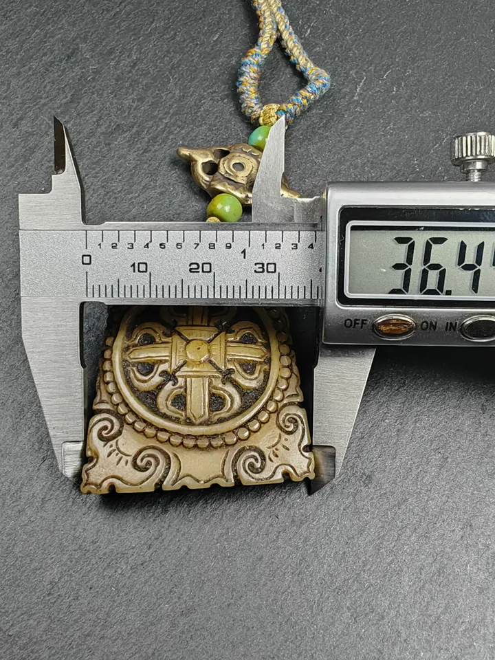 Authentic Cross Vajra Mandala Kapala Pendant,Gandhanra Old Tibetan Amulet,45mm × 36mm