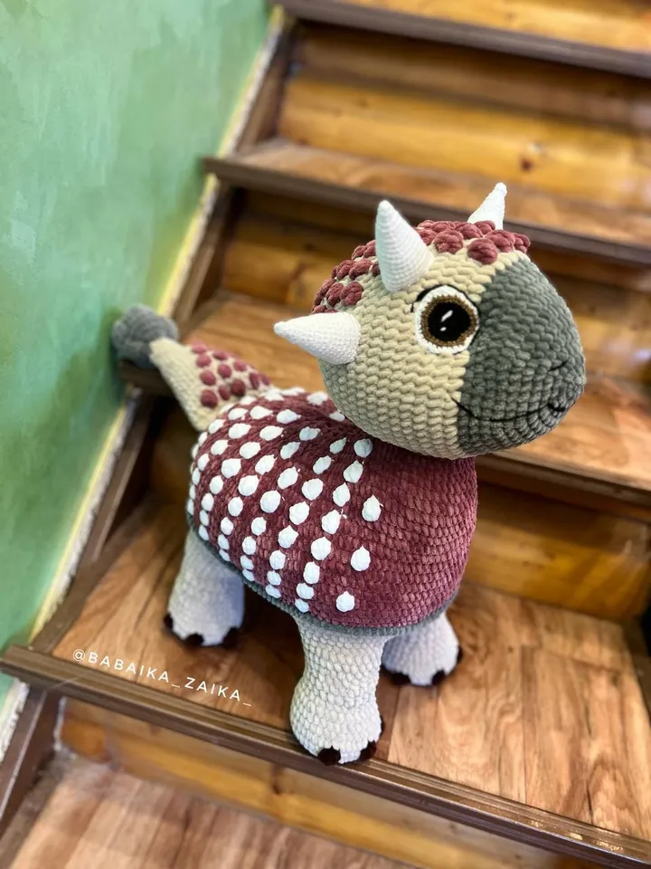 PDF Crochet Ankylosaurus Pattern, Plush Dinosaur Amigurumi, Baby Dino Crochet Pattern, Cute Dinosaur Toy, Crochet Animal Pattern