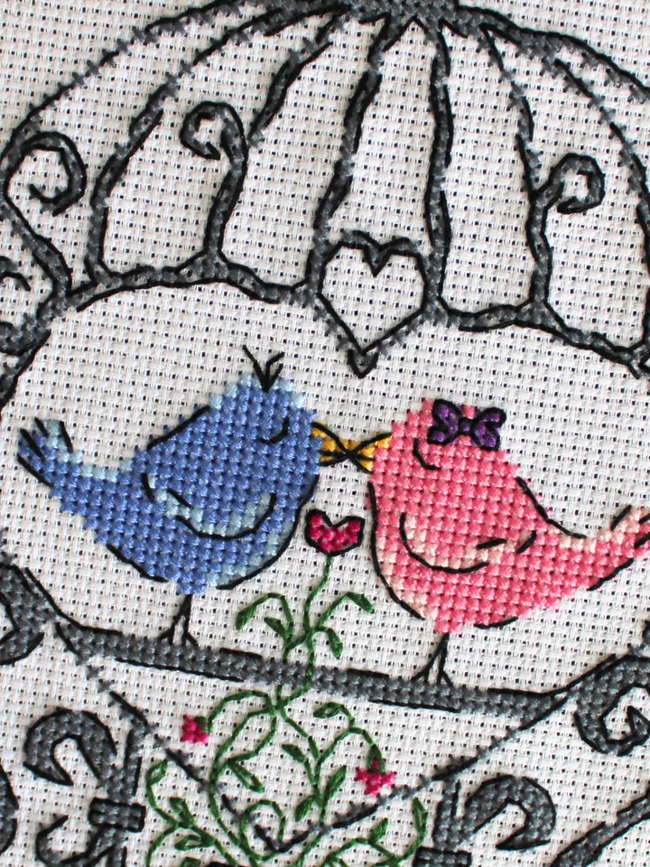 Cross stitch pattern Birds, Cross stitch chart PDF, gift idea for lovers