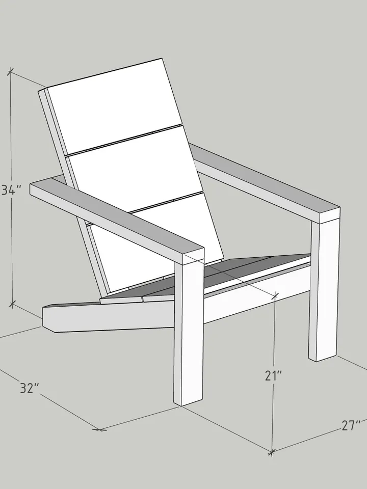 Modern Adirondack Chair Plans, PDF, DIY