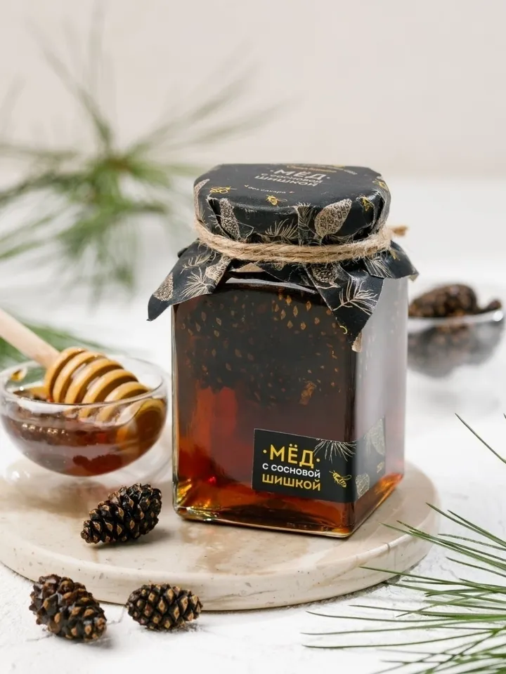 Natural honey with candied pine cones WITHOUT SUGAR