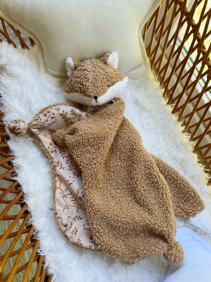 Fox toy, plush toy, comforter baby, toy for baby, baby shower gift