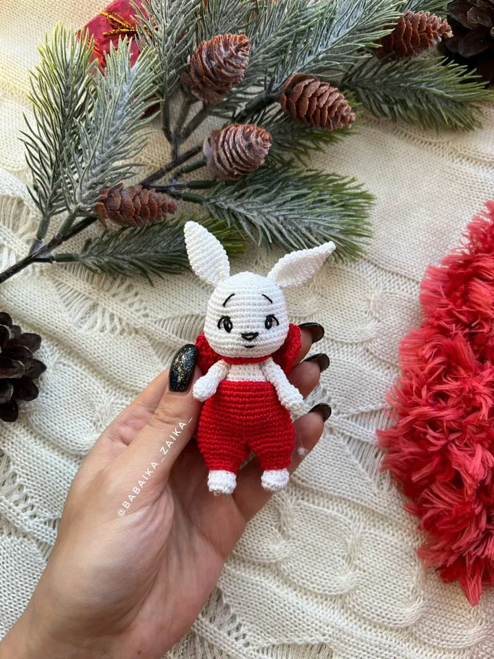 PDF Crochet Christmas Tree toys SET: Bunny, Candy, Teddy Bear Christmas Amigurumi Pattern Crochet Ornament Christmas Decor Tree Toys Pattern