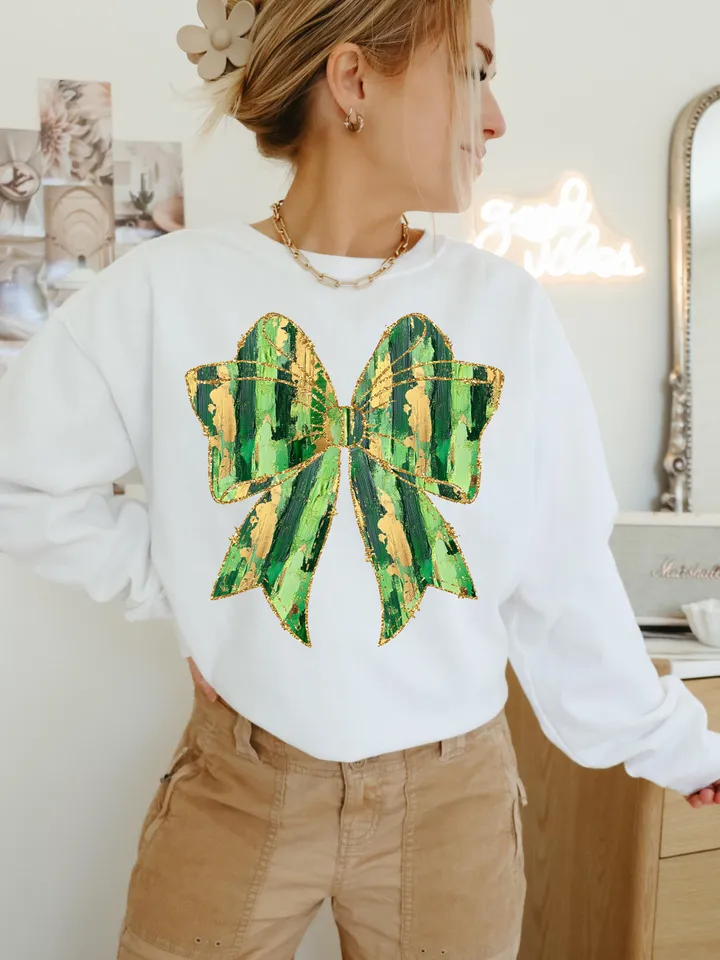 St. Patrick’s Day Bow png, St Patricks Coquette PNG, Coquette PNG, Glitter Faux Disco png, St Patrick's Day png, Shiny Irish png, Shamrock