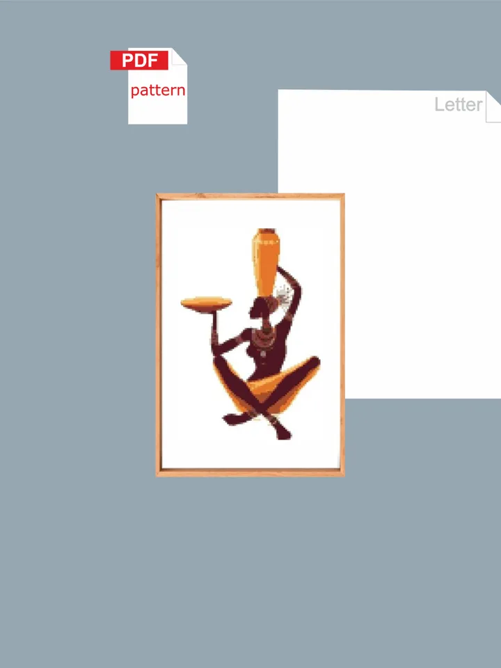 Embroidery cross stitch chart Pattern Printable PDF pattern Africa #1