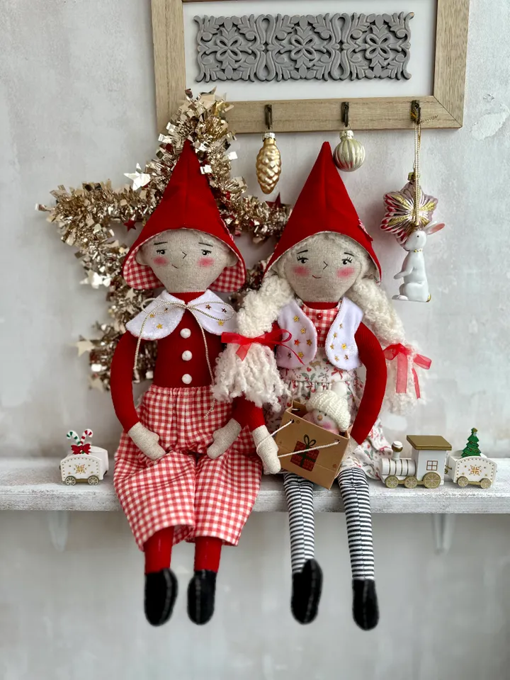 Christmas Elf with Clothes Fabric Doll PDF Pattern.