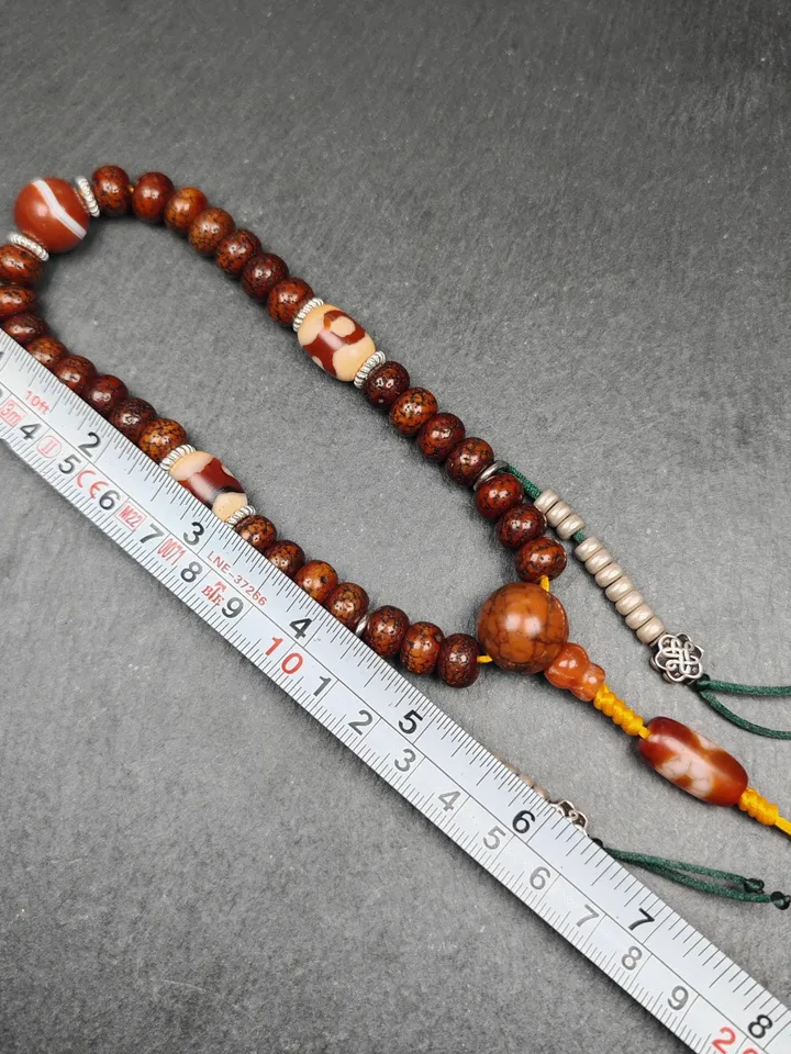 Gandhanra Authentic Tibetan Handhold Wrist Mala - 10mm Old Lotus Seed Beads Bracelet - Best Portable Buddhist Prayer Beads for Meditation