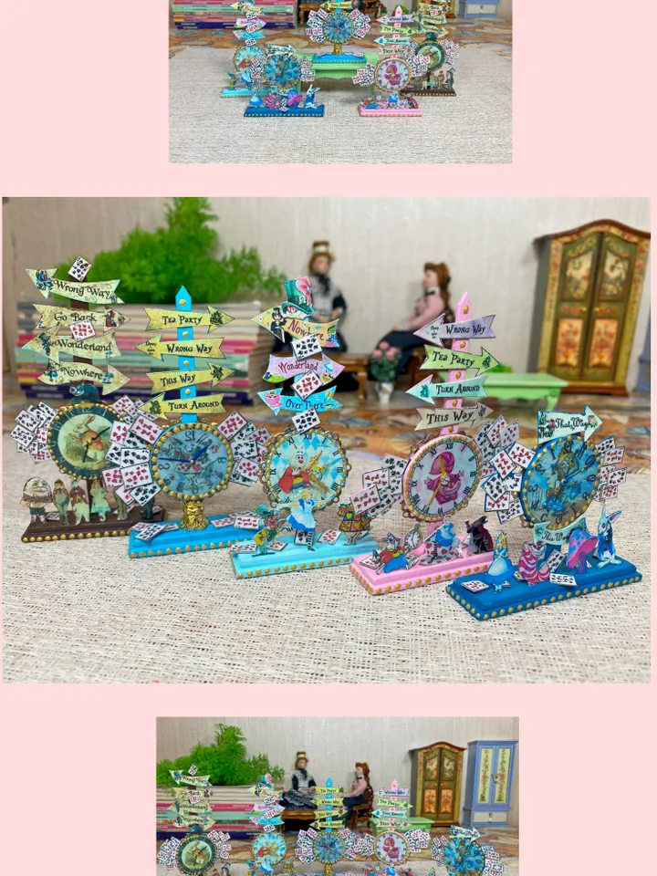 TUTORIAL. Imitation clock in the style of "Alice" for a dollhouse. 1:12.