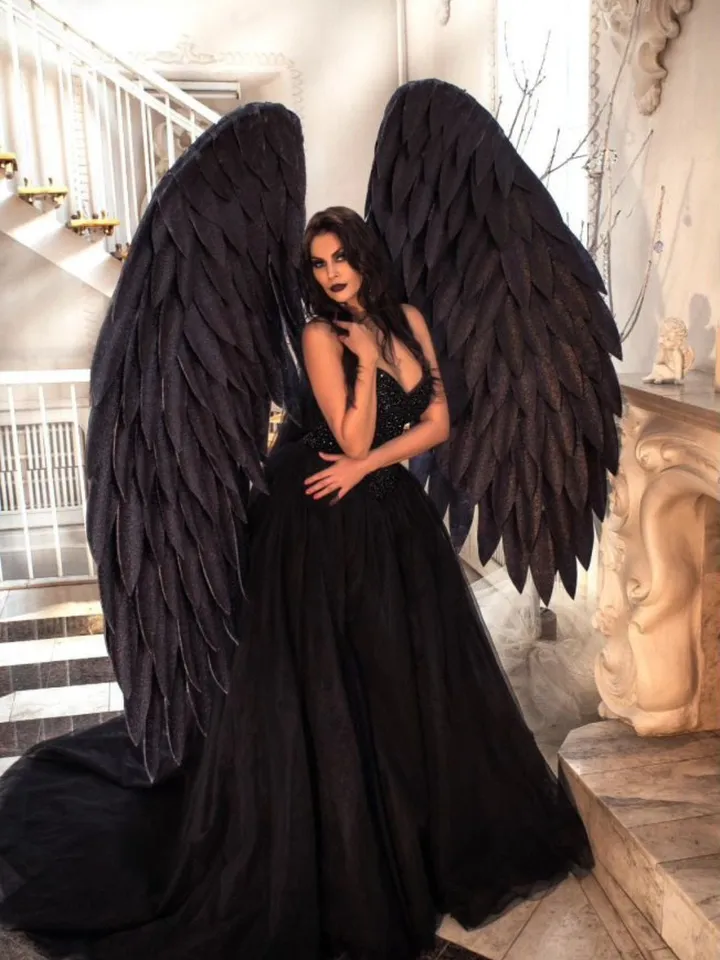 black wings, black angel wings, halloween wings, maleficent wings, costume wings, cosplay