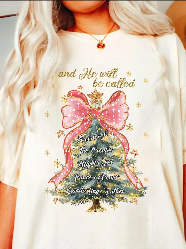 And He Will be Called, Oh Come Let Us Adore Him Png, Hand Drawn Christmas Tree Png, Christian Christmas, Jesus Cross Bow, Watercolor