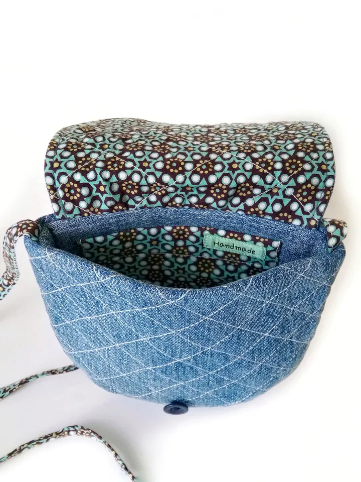 Handcrafted Mini Embroidered Denim Crossbody Purses for Women: Small Shoulder Bags, Cross Body Handbags - Unique Handmade. FREE SHIPPING!