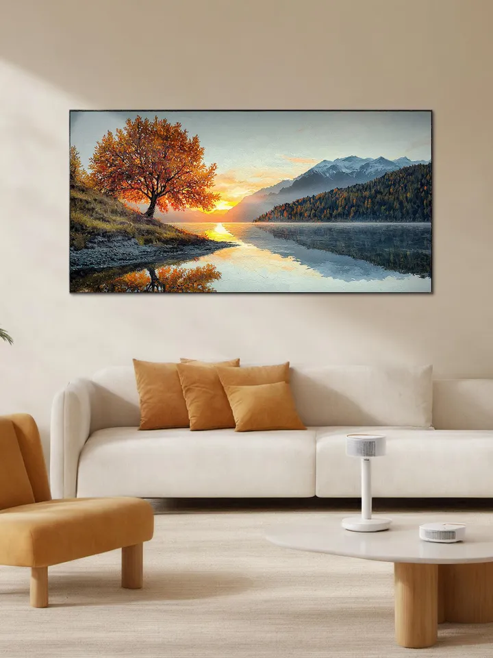 Abstract Rainbow Leaves Painting, Textured Impasto Art, Colorful Wall Art, 3D Canvas Art, Modern Art, Large Wall Decor, Living Room Decor