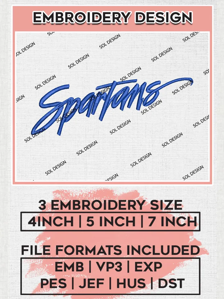 NCAA Spartans Team Word Logo embroidery designs, NCAA San José State Spartans Logo Machine embroidery files, NCAA Team Logo embroidery designs, NCAA Game Day Machine embroidery designs, Digital Download