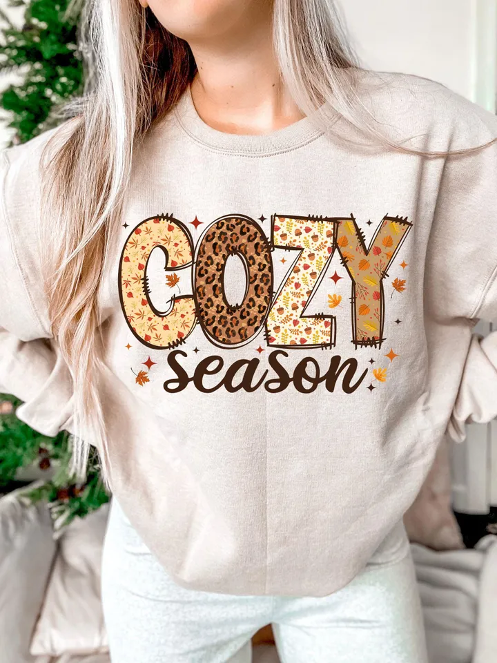 Cozy Season PNG, Fall Png, Autumn Png, Thanksgiving Png, Fall Sublimation Design, Retro Halloween Png, Cozy T shirt Sublimation Design