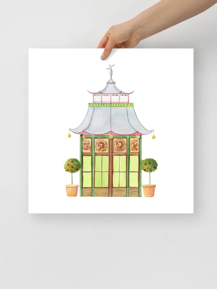 Pagoda Chinoiserie Watercolor Painting Asian Print Architectural Grandmillennial Chinoiserie Chic Pagoda Picture Chinese Art Japanese Print