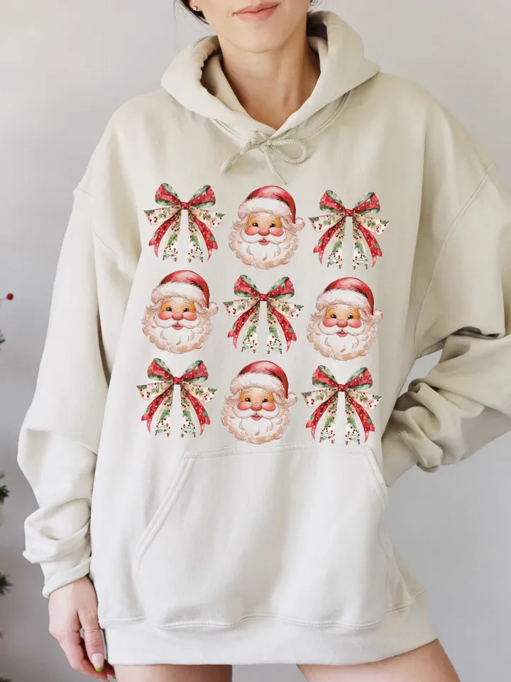 Coquette Christmas Png, Christmas Bow Png, Santa Png, Christmas Sublimation Design, Vintage Christmas Png, Retro Christmas Png, Coquette Png