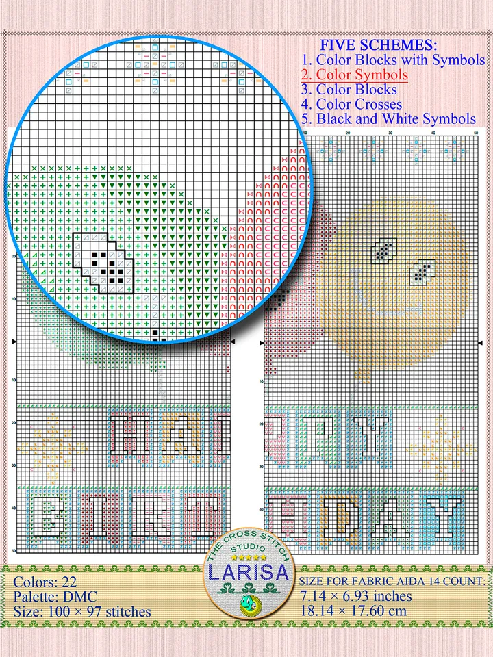 Happy Birthday Cross Stitch Pattern | Funny Birthday Balloon