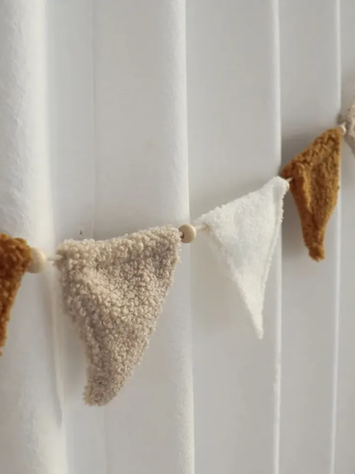 Stretching, garland with boucle flags, Home decor - 240 cm