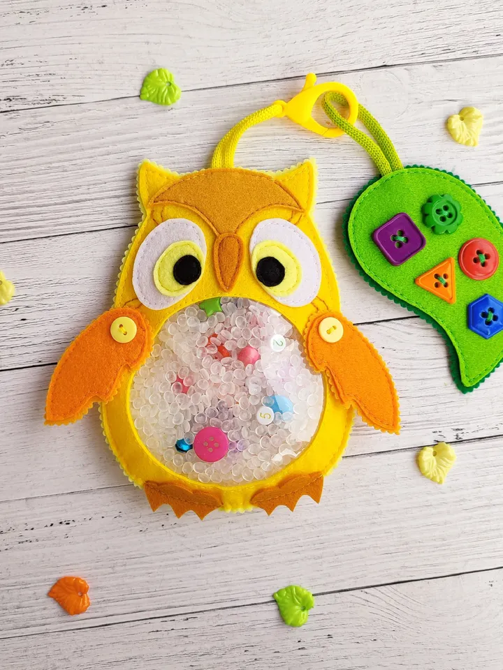 Owl I spy bag pattern & tutorial, I spy game felt pattern, Montessori travel toys, Autism sensory toys PDF, Felt Sewing pattern baby