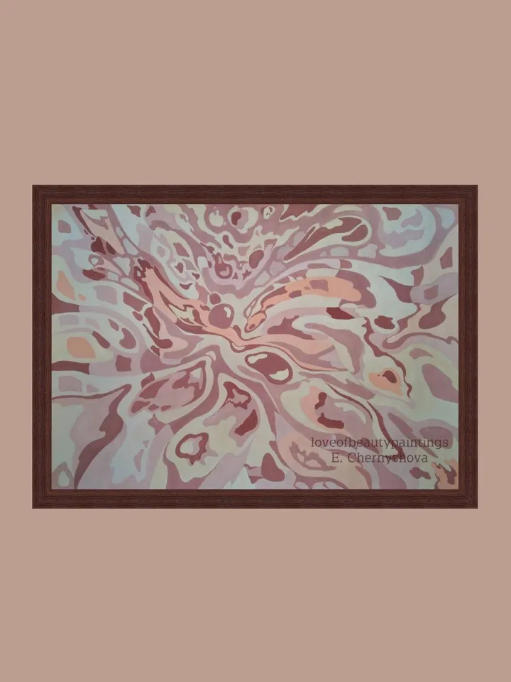Abstract orange and brown interior design painting