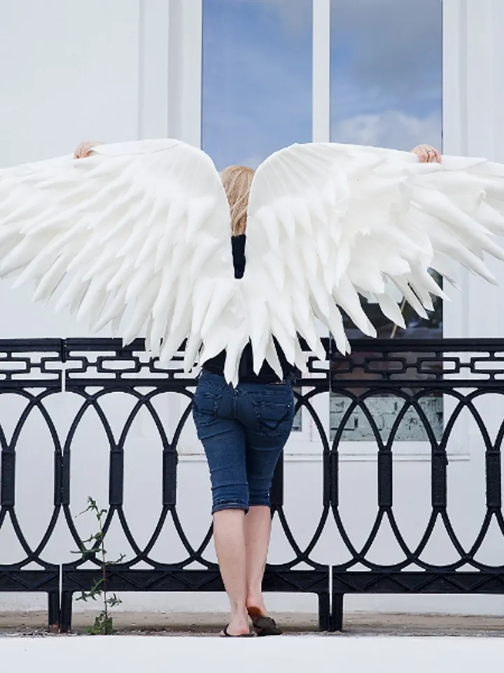 Wedding Angel Wings, Bride Angel Costume, Cosplay Wings, White Wings, Christmas Angel, Bridal shower decor Angelic wings