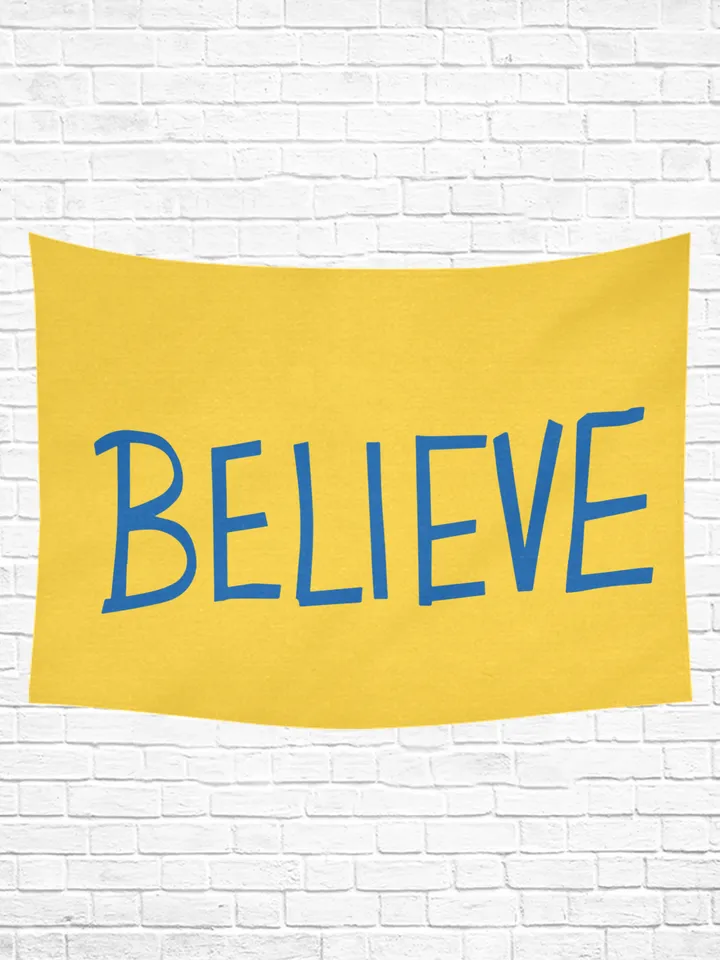 Believe Sign Wall Tapestry, Cotton Linen Wall Hanging