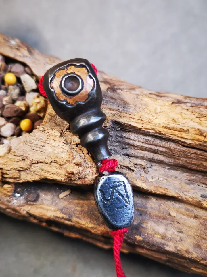 Gandhanra Handmade Guru Bead, T-drilled 3-Hole Mala Bead Accessories for Prayer Bead