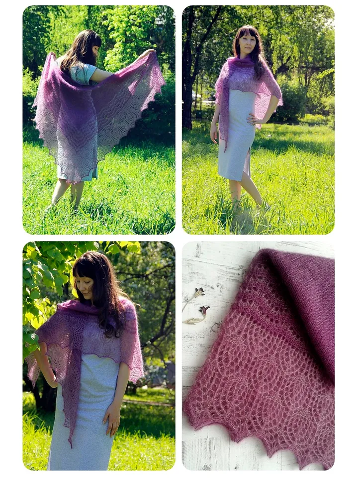 Cyprid Shawl Knitting Pattern Knit Warm Accessory in 2 Colors