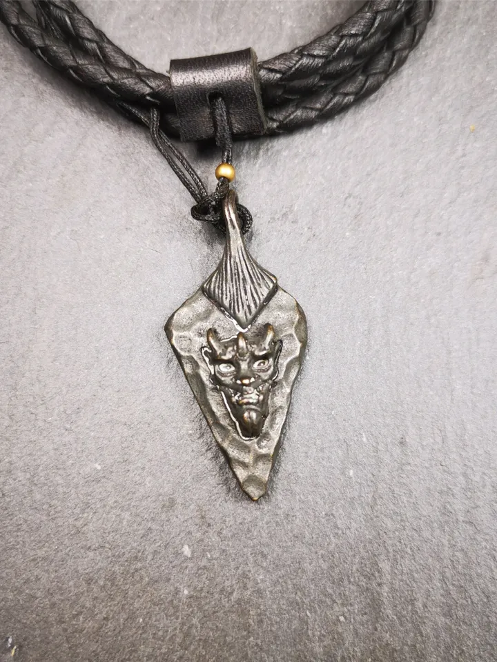 Gandhanra Handmade Amulet,Demon Pendant,Evil Spirit or Devil, Made of Copper,1.77"