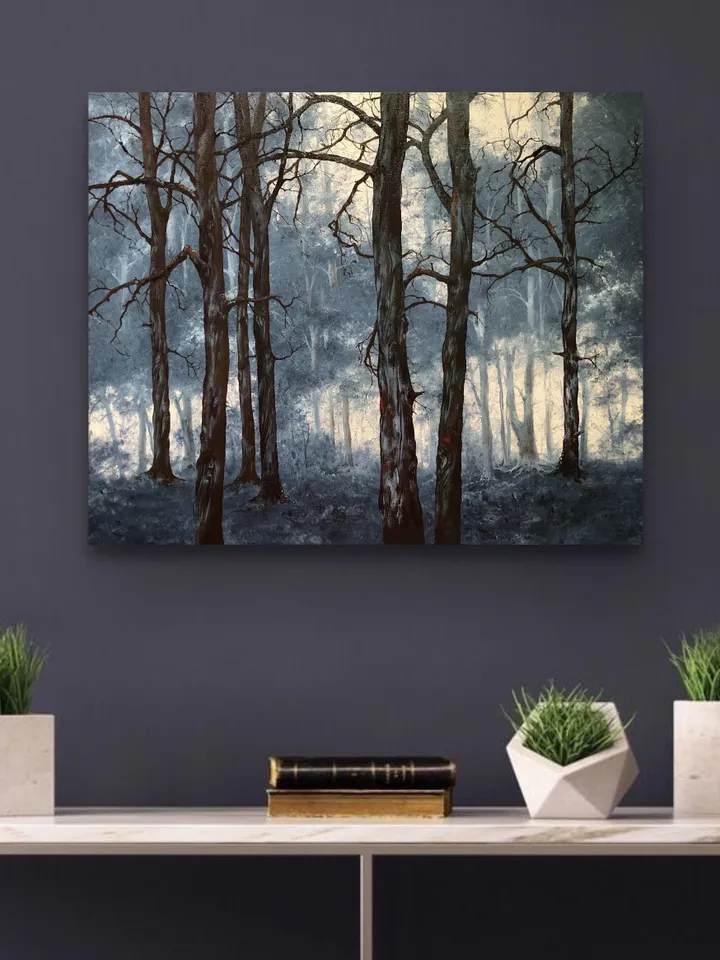 Forest Oil Painting Trees Original Oil Wall Art