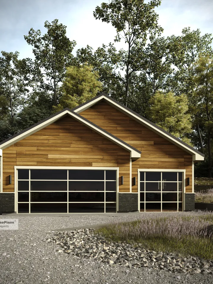 36 'x 28' Garage Plans, 3-Car Traditional Garage Architectural Blueprints PDF