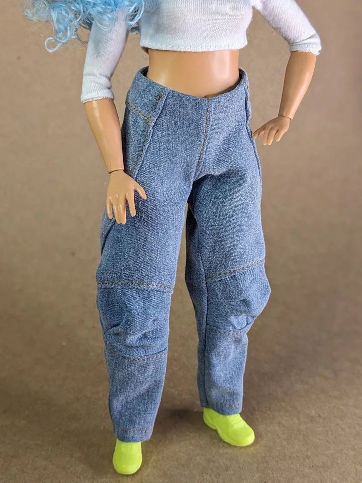 Handmade tactical jeans for 1/6 scale fashion female dolls