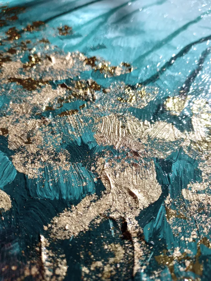 3D Abstract Forest Painting Acrylic on MDF Art Board - 40x30 cm | Handmade Artwork | Golden trees wall art
