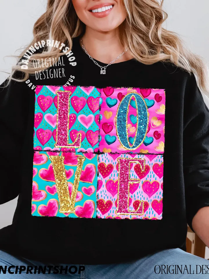 Love png, Valentine Shirt Sublimation, Glitter Valentines png, Retro Valentine png, Love Sublimation, Valentines png, Preppy, Cute, png file