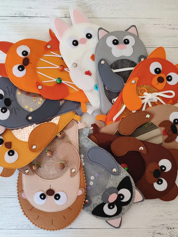 Animals pattern PDF Tutorial, Sensory toys pdf, Felt book pattern svg, Montessori book Quiet book ideas, Pdf felt sewing pattern for toddler