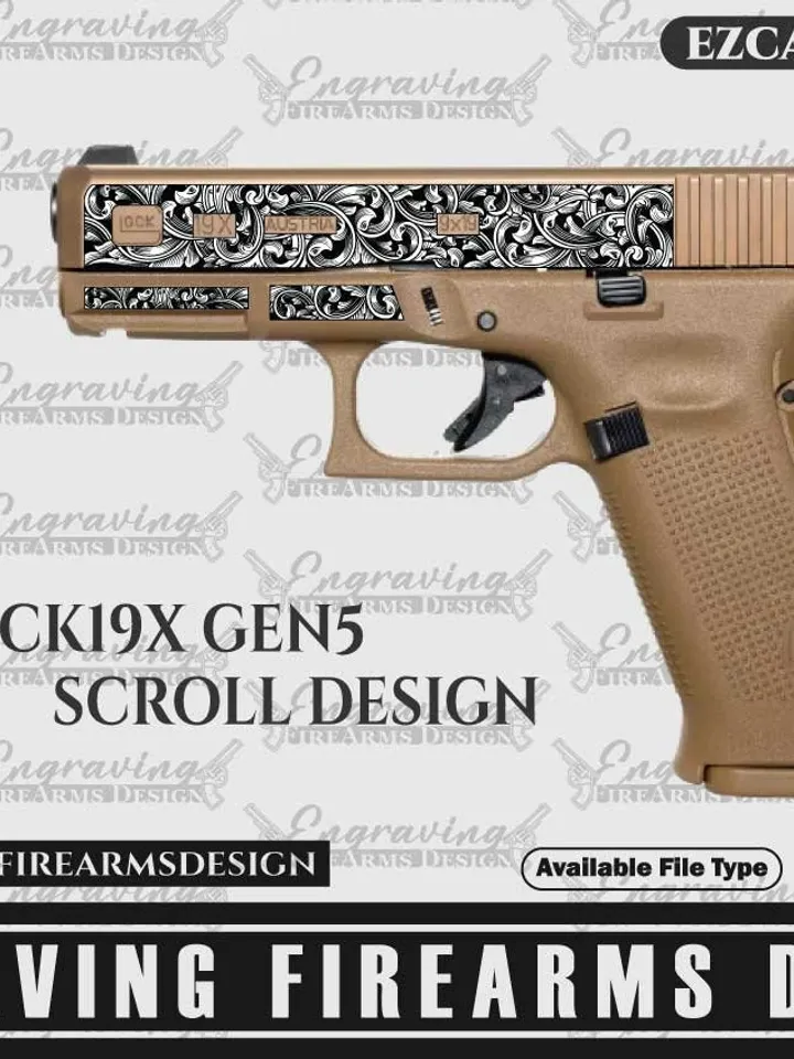Engraving Firearms Design Glock 19x gen5 Scroll Design
