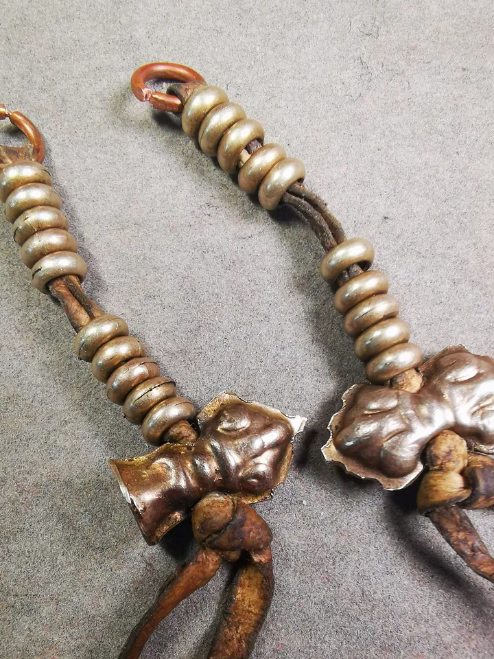 Gandhanra Antique Tibetan Buddhist Mala Counters,Prayer Bead Counters with Dorje and Vajra Pendant,Made of White Copper
