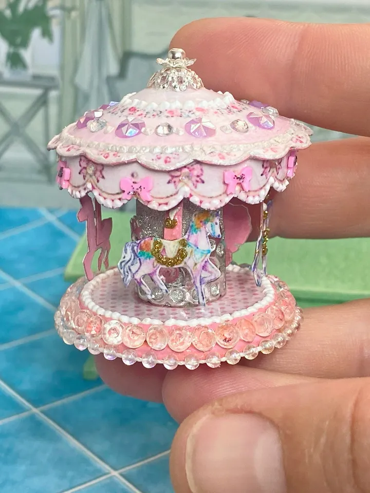 Carousel. puppet miniature. Dollhouse. Doll toy. 1:12.