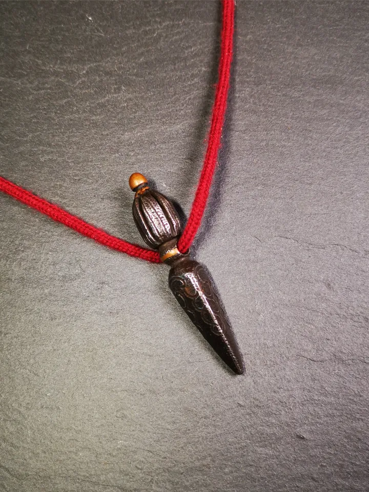 Gandhanra Handmade Tibetan Amulet ,Kila(Dorje Phurba) , Trantic Buddhism Ritual Implement Pendant,Made of Cold Iron,2.76"