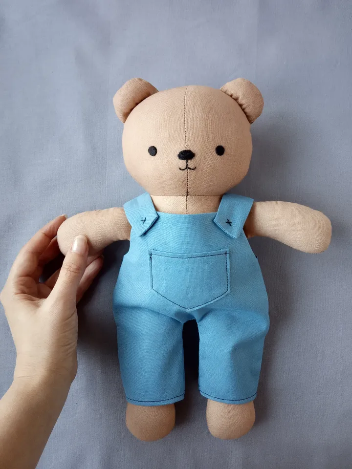 Cute Bear In Overalls Sewing Pattern PDF